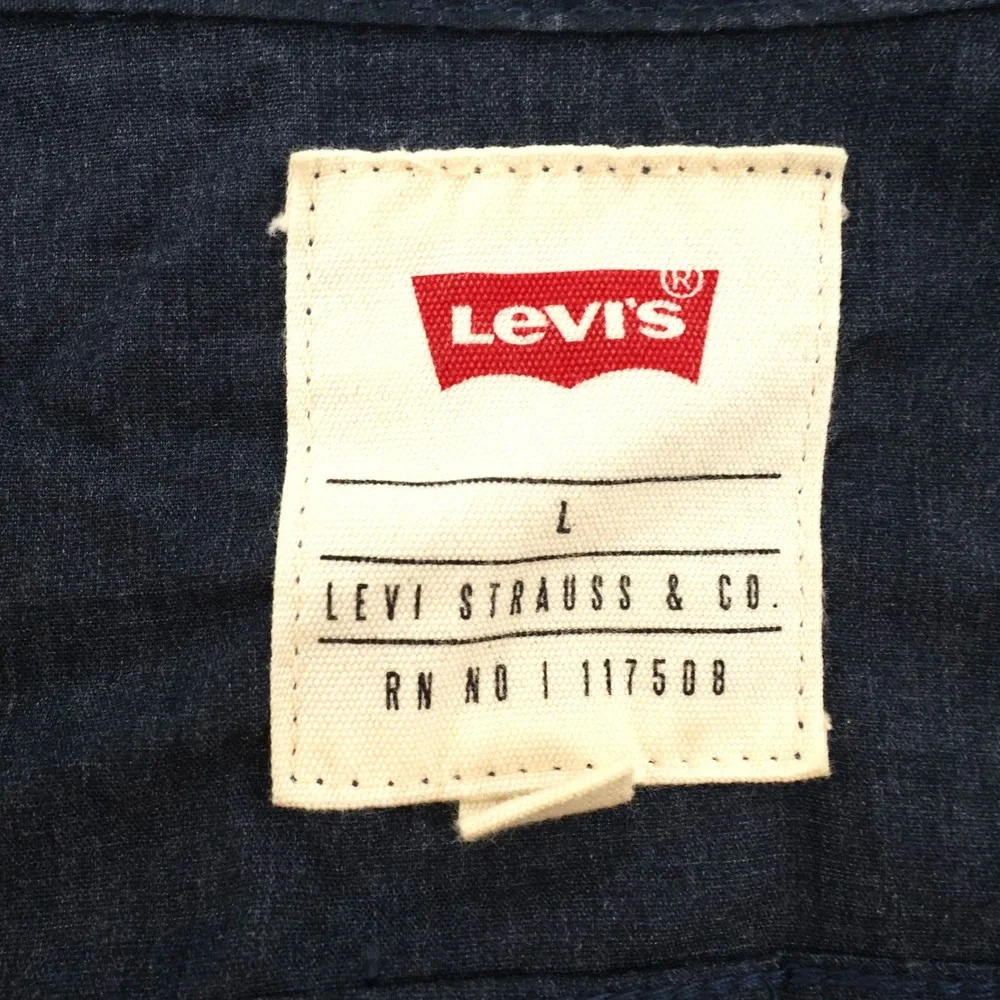 Levi Strauss‎ & Co. Mens L Button Down Shirt Blue Floral Long Sleeve Casual